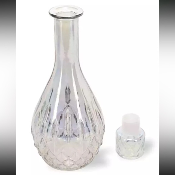 Opal Iridescent Crystal Martini Glasses & Decanter 3-Piece Set  Glassware - Picture 3 of 15